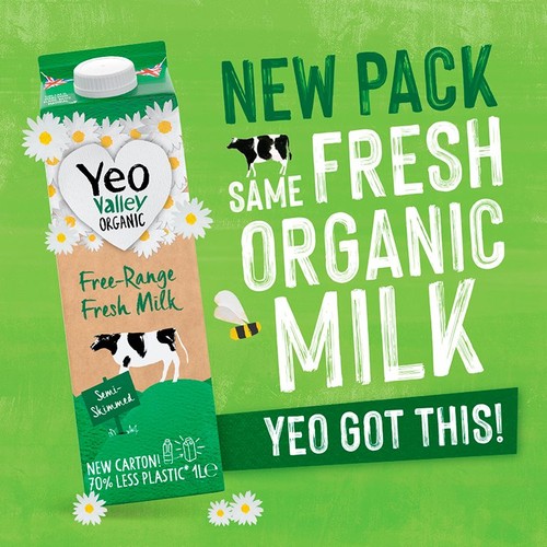 Yeo Valley Organic Fresh Semi Skimmed Milk