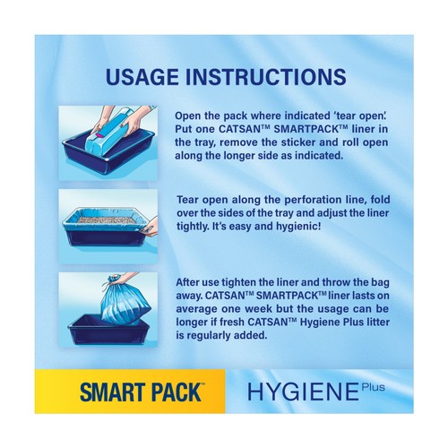 Catsan Hygiene Smart Pack 2x Inlays Cat Litter Dust-Free Litter Tray Liner
