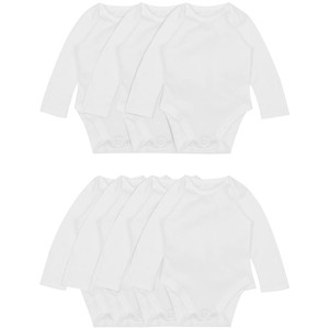 M&S Baby Cotton Long Sleeve Bodysuits, White, 18-24 Months  