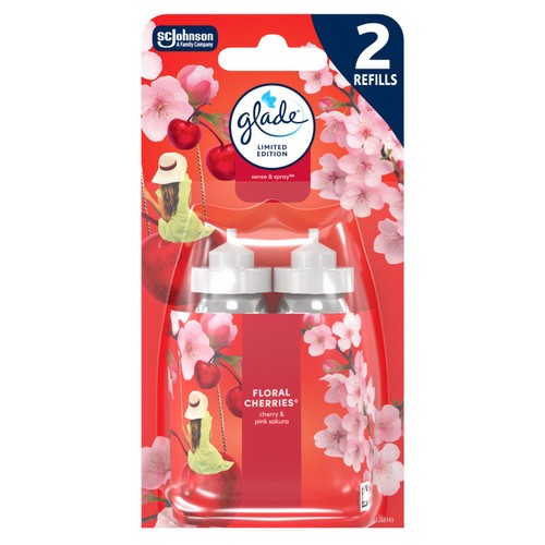 Glade Sense & Spray Air Freshener Twin Refill, Floral Cherries
