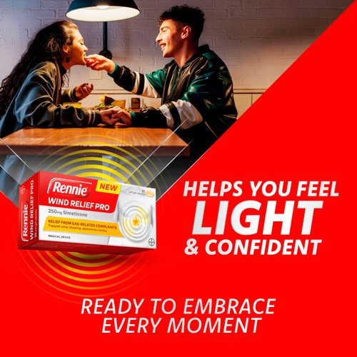 Rennie Wind Relief Pro 250mg Simeticone Capsules
