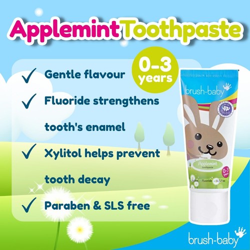 Brush-Baby Applemint Toothpaste, 0-3 Yrs