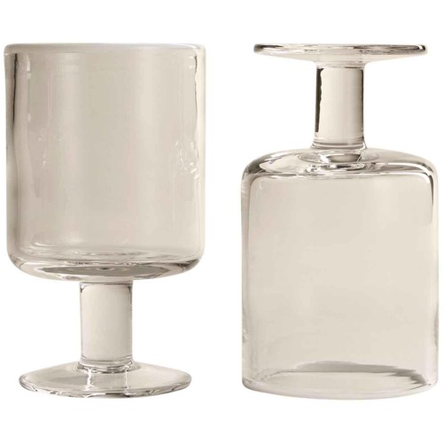 M&S Set of 2 Contrast Rim Wine Glasses, White