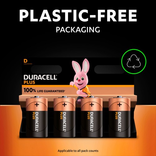 Duracell Plus 100% D Alkaline Batteries