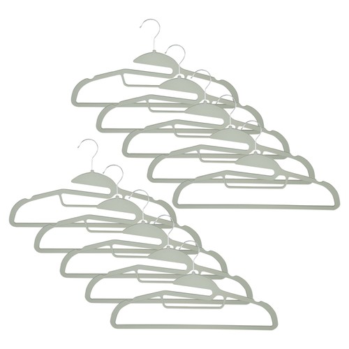 Non-Slip Rubber coated Clothes Dress Suit Hangers, Grey, 10pk