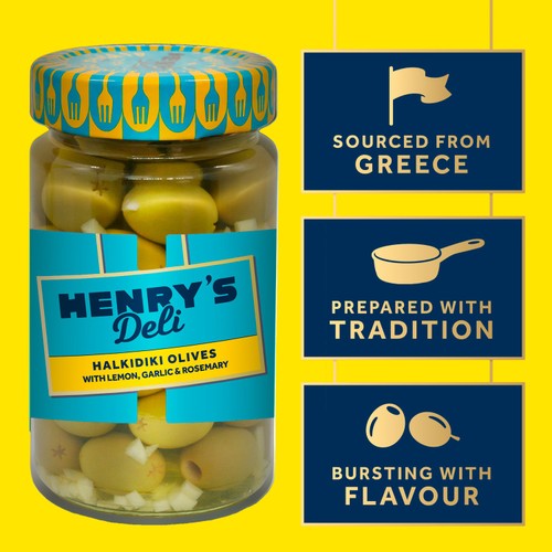 Henry's Deli Halkidiki Olives with Lemon Garlic & Rosemary