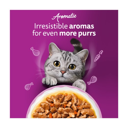 Whiskas 1+ Wet Cat Food Pouches Aromatic Fusion in Gravy
