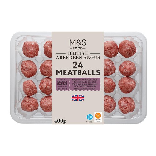 M&S Select Farms 24 Aberdeen Angus Beef Meatballs