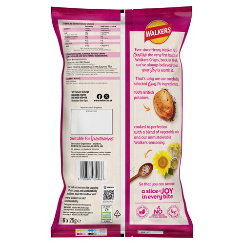 Walkers Prawn Cocktail Multipack Crisps 6 x 25g