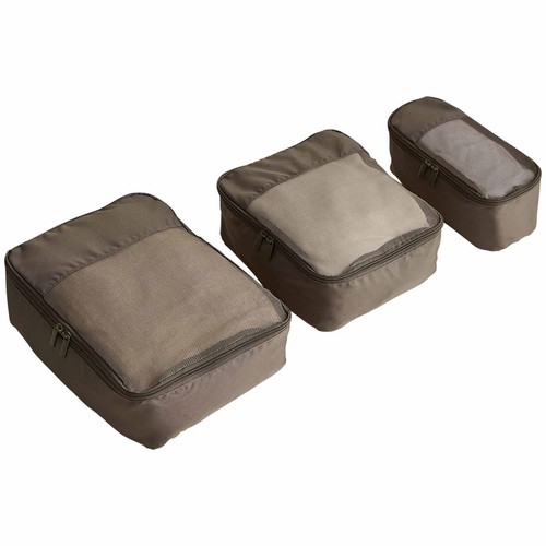 M&S 3 Pack Packing Cubes, Khaki