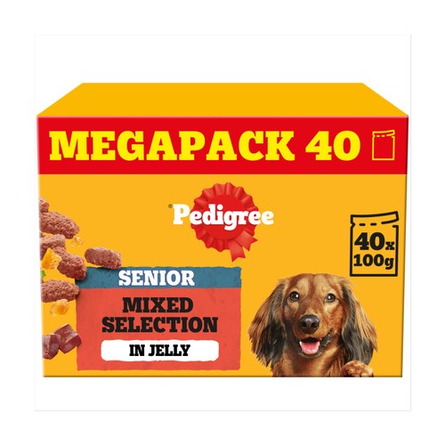 Pedigree Senior Wet Dog Food Pouches Mixed Selection in Jelly