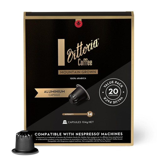 Vittoria Mountain Grown Aluminium Nespresso Compatible Capsules