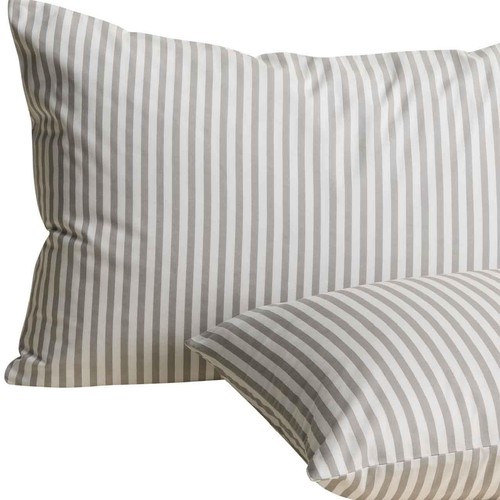 M&S Cotton Blend Simple Stripe Bedding Set, Marble, Super King