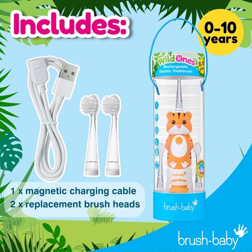 Brush-Baby Kids WildOnes Electric Toothbrush Toby Tiger