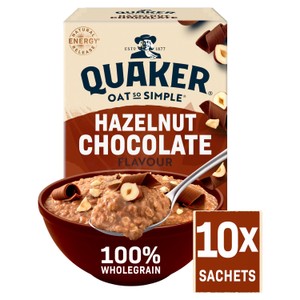 Quaker Hazelnut Chocolate Porridge Sachets Oats So Simple