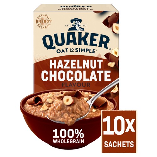 Quaker Oat So Simple Hazelnut Chocolate Porridge Cereal Sachets