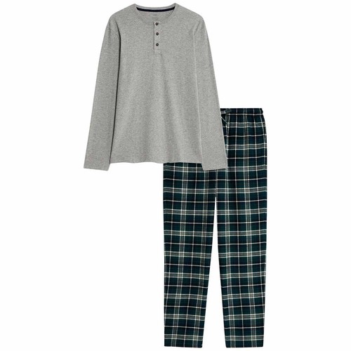 M&S Cotton Pyjama Set, XL, Grey