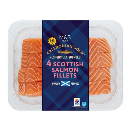 M&S 4 Scottish Salmon Fillets Skin On