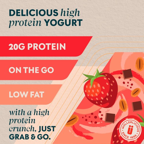 Muller My Protein Strawberry Yogurt with Granola