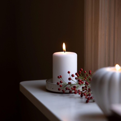 Liljeholmens Pressed Pillar Stearin Candle White 68x100mm