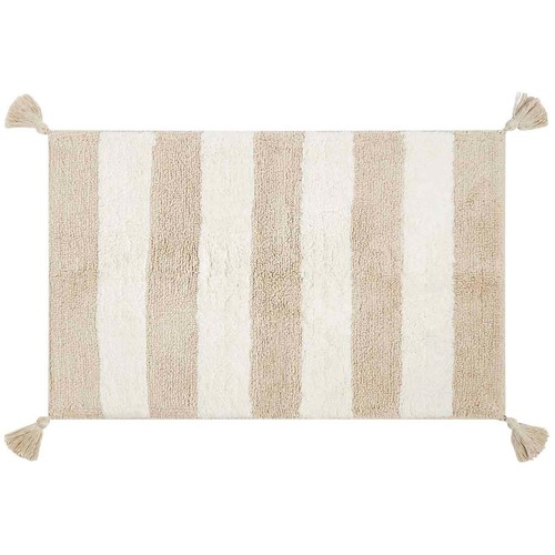 M&S Pure Cotton Striped Bath Mat, Natural