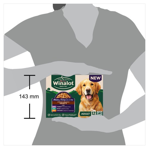 Winalot Monday Meaty Casseroles Chicken, Turkey, Duck in Gravy Wet Dog Food