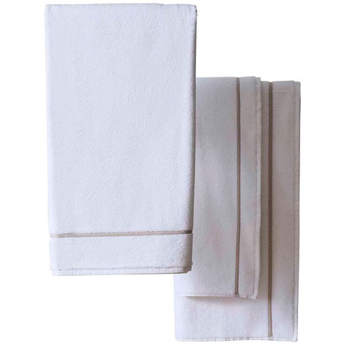 M&S X Kelly Hoppen Beretta Stitch Towel, Bath Towel, Taupe