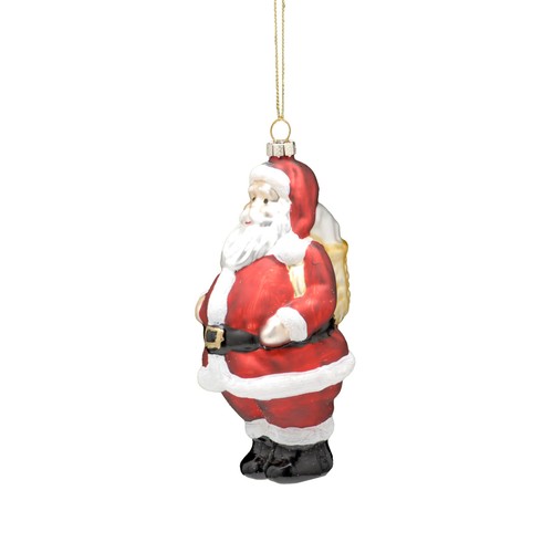 Glass Santa Decoration 12cm