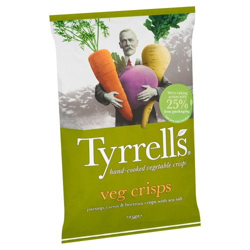Tyrrells Parsnip, Beetroot & Carrot Veg Crisps with Sea Salt