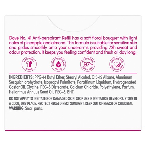 Dove No41 Peony & Pineapple 72h Antiperspirant Deodorant Refill Pack
