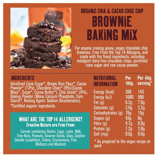 Creative Nature Organic Gluten Free Fudgy Brownie Mix
