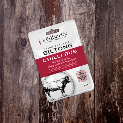 Mr Filberts Traditional Beef Biltong - Chilli Rub