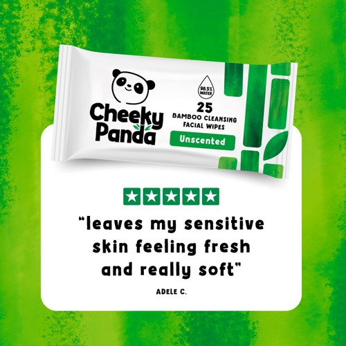The Cheeky Panda Bamboo Facial Cleansing Wipes Unscented