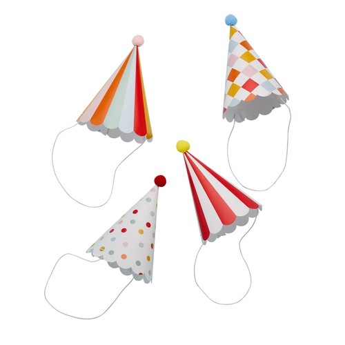 Circus Party Hats With Pom Poms