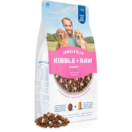 James & Ella Raw+Kibble Puppy Free Range Turkey Dogfood