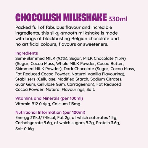 Shaken Udder Chocolush Chocolate Flavoured Milkshake