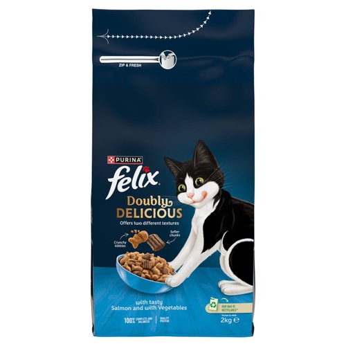 Felix Doubly Delicious Salmon & Vegetables Dry Cat Food