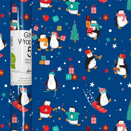 Penguins Christmas Rollwrap