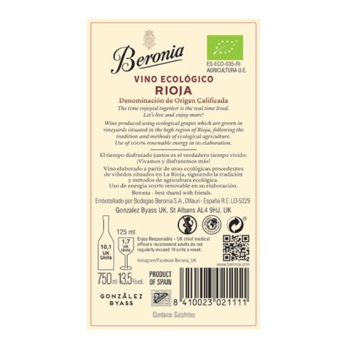 Beronia Organic Rioja