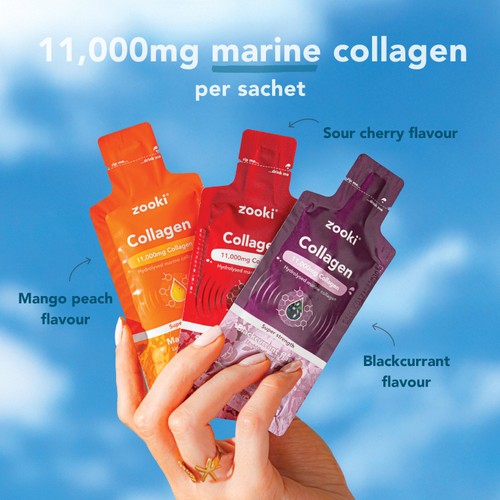 Zooki Super Strength Marine Collagen 11,000mg, Mango Peach Sachets