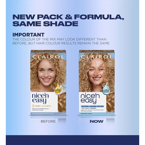 Clairol Nice'n Easy Hair Dye, 8G Medium Honey Blonde