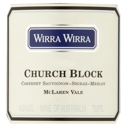Wirra Wirra Church Block Mclaren Vale Cabernet Shiraz Merlot