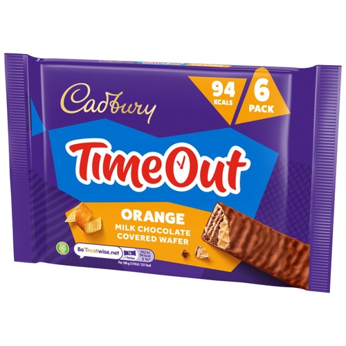 Cadbury Timeout Orange Milk Chocolate Wafer Bar Multipack