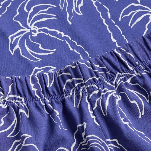 M&S Boys Palm Tree Short Pyjamas, 7-8 Years, Blue