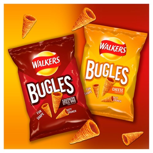 Walkers Bugles Southern Style BBQ Sharing Snacks Crisps 110g