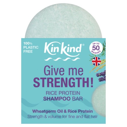 KinKind Give me STRENGTH! Shampoo Bar with Wheatgerm Oil and Rice Protein, 50g KinKind Give me STRENGTH! Shampoo Bar with Wheatgerm Oil and Rice Protein, 50g
