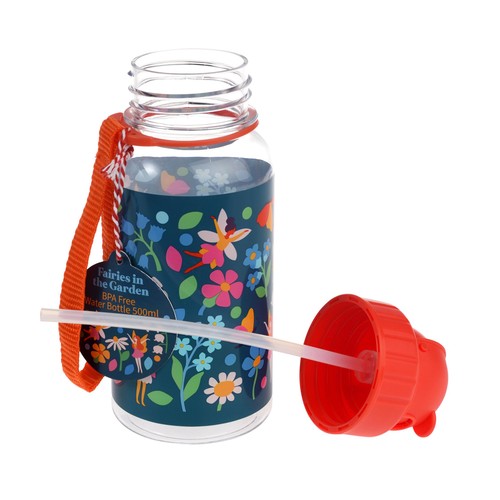 Children's water bottle with straw 500ml, Fairies in the Garden