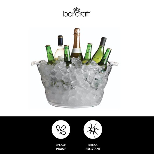 BarCraft Mix It Acrylic Oval Drinks Cooler Large