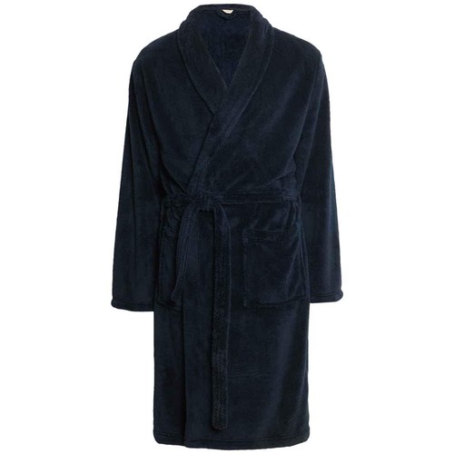 M&S Mens Fleece Supersoft Dressing Gown, S, Navy