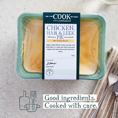 COOK Chicken, Ham & Leek Pie for 1